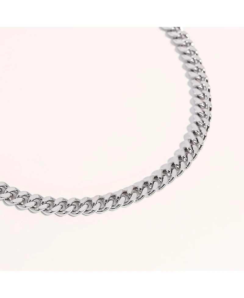 18K Platinum Plated Lisa Silver Cuban Chain Necklace