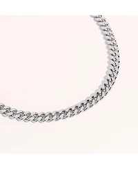 18K Platinum Plated Lisa Silver Cuban Chain Necklace