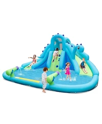 Skonyon Inflatable Water Slide with Dual Slides and Large Splash Pool and Carry Bag (with 584W Blower)