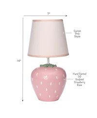 Bedtime Originals Flower Power Hand-Painted Custom Strawberry Lamp with Shade