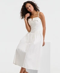 Alex & Sophia Juniors' Folded Square-Neck Sleeveless Midi Dress