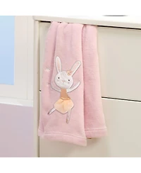 Bedtime Originals Tiny Dancer Pink Ballet Soft Fleece Bunny Applique Baby Blanket