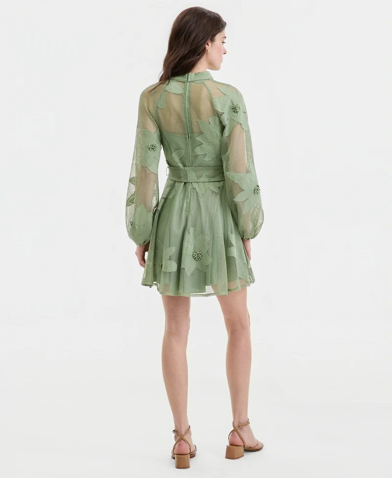 Seni & Cade Juniors' Jacquard Mesh Dress