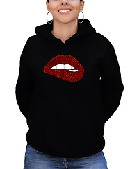 La Pop Art Women's Brooklyn Lips Word Long Sleeve Sweatshirt