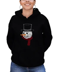 La Pop Art Women's Snowman Face Word Long Sleeve Sweatshirt
