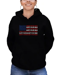 La Pop Art Women's Happy Word Long Sleeve Sweatshirt