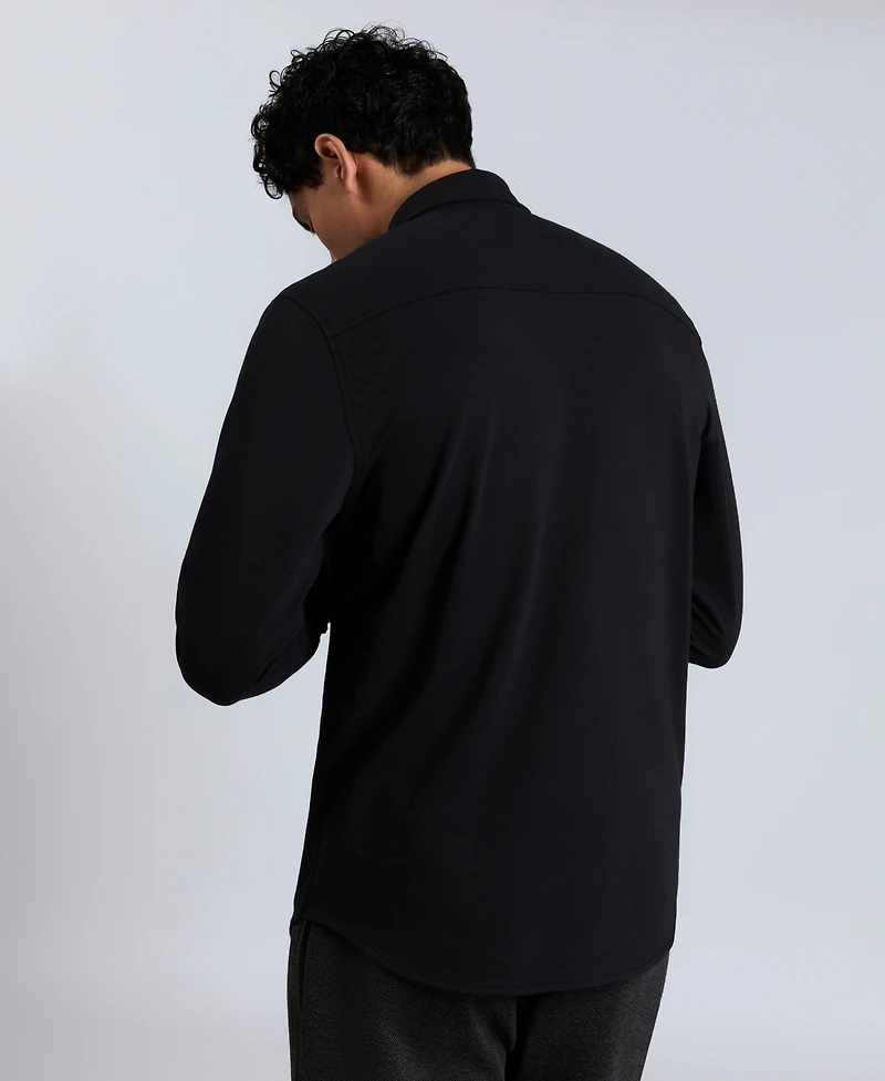 Kenneth Cole Men's Slim-Fit Plain White Performance Long-Sleeve Button-Down Shirt