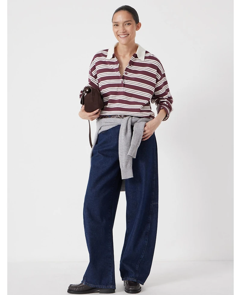 Hush Women's Cotton Striped Polo Top