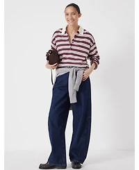 Hush Women's Cotton Striped Polo Top