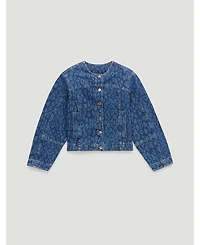 Hush Women's Velma Leopard Print Denim Jacket