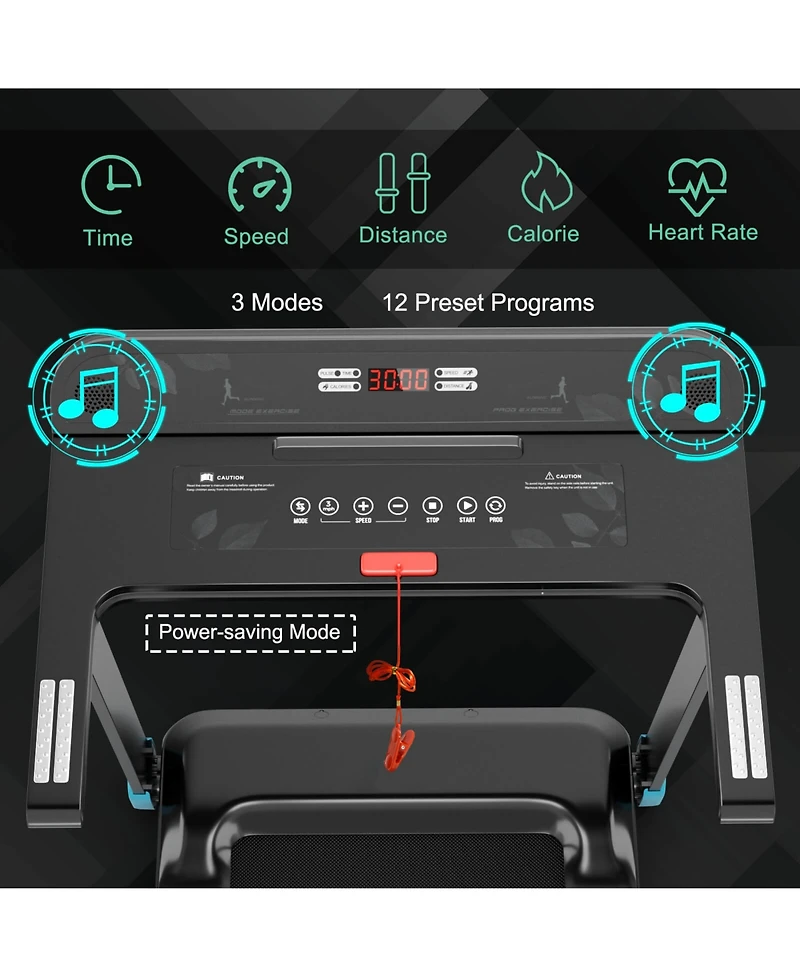 Skonyon Folding Electric Compact Walking Treadmill with App Control Speaker