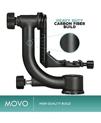 Movo GH800 Mkii Carbon Fiber rofessional Gimbal Tripod Head with Arca-Swiss Quick-Release Plate