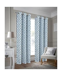 Rt Designer Collection Justice Printed Blackout Luxurious Decorative Grommet Curtain Panel 54" x Blue