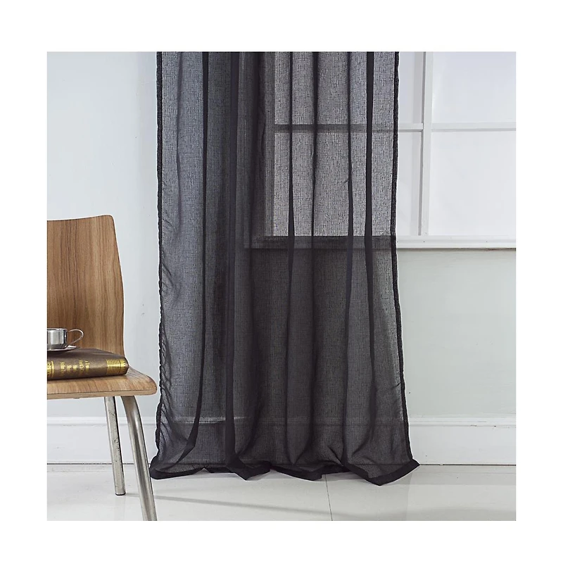 Rt Designers Collection Astro Textured Rod Pocket Curtain Panel 54" x 90" Black