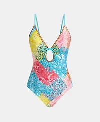 Cupshe Women's Vibrant Floral One-Piece Swimsuit