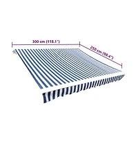 vidaXL Awning Top Canvas Blue & White 9' 10"x8' 2" (Frame Not Included)