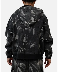 mnml Men's Double Denim Hood Bomb Jacket