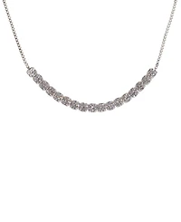 Giani Bernini Silver-Tone Cubic Zirconia Tennis Necklace and Stud Earrings Set