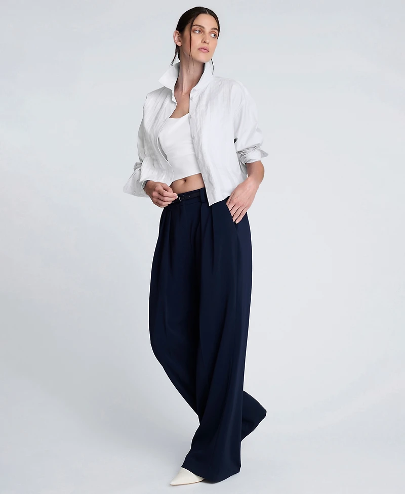 Kenneth Cole Women's Pleat Detail Cropped Jacket