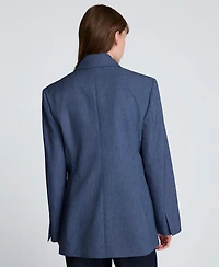 Kenneth Cole Women's Textured Pinstriped Long-Sleeve Jacket