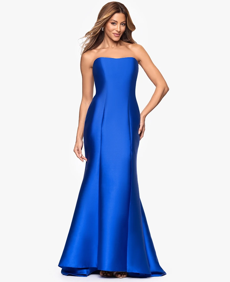 Betsy & Adam Women's Long Strapless Dress