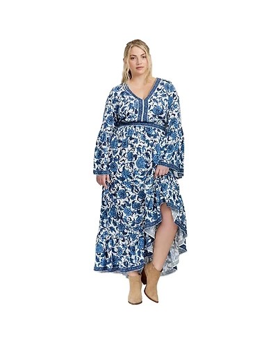 Avenue Women's Arlo Bell Sleeve Maxi Dress