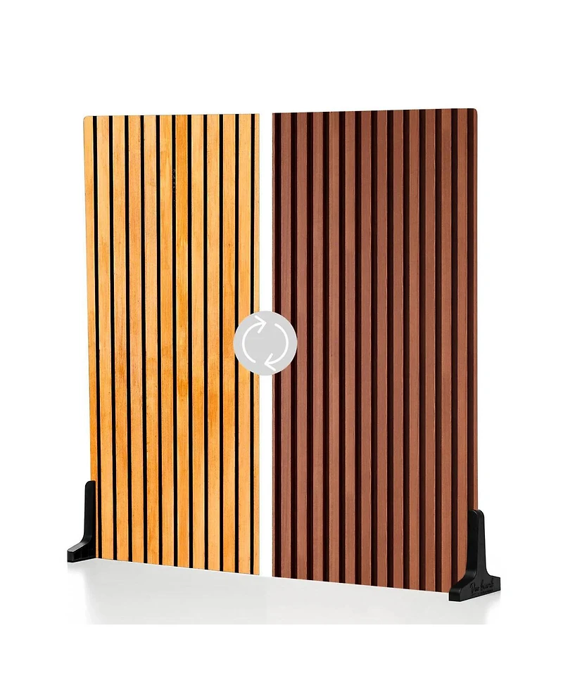 V-flat World Duo Board 24x24" Double Sided Surface Board, Wood Slats Light/Wood Slats Dark