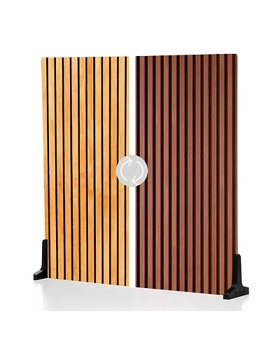 V-flat World Duo Board 24x24" Double Sided Surface Board, Wood Slats Light/Wood Slats Dark