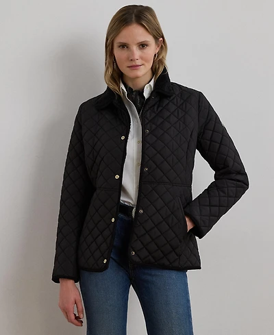 Lauren Ralph Women's Faux-Sherpa-Collar Quilted Coat