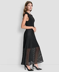 Dkny Women's Sleeveless Mix Media Fauchet Dress