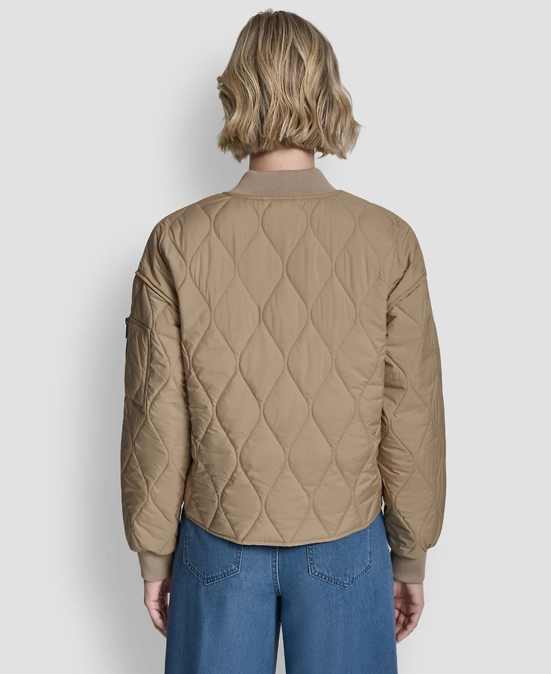 Dkny Women's Long-Sleeve Quilted Bomber Jacket