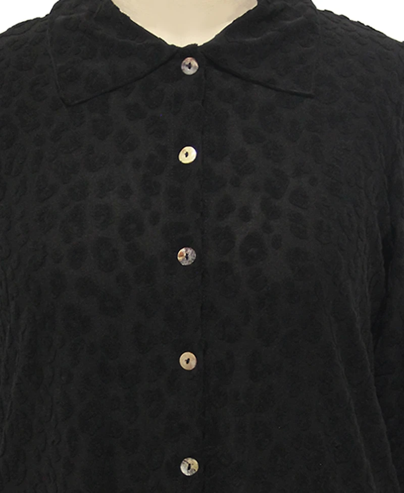 Coin 1804 Plus Cheetah Burnout Button front closure Shirt