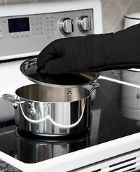 All-Clad Ribbed Silicone Cotton Twill Potholders Oven Mitts, Set of 4