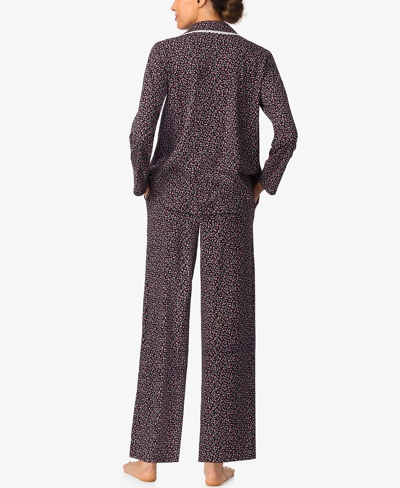 Aria Sleepwear Burshed Cotton Notch Collar Pant Pj set
