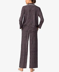 Aria Sleepwear Burshed Cotton Notch Collar Pant Pj set