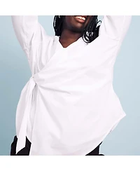 Universal Standard Plus Stretch Poplin Wrap Shirt