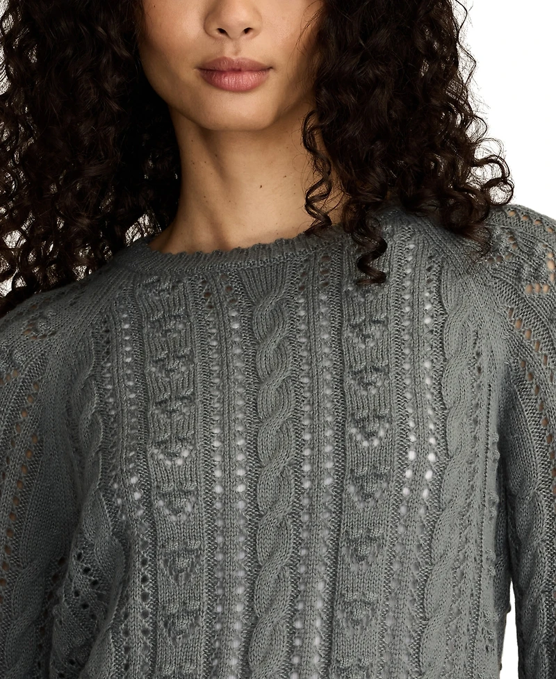 Lucky Brand Women's Pointelle Crewneck Sweater