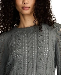 Lucky Brand Women's Pointelle Crewneck Sweater
