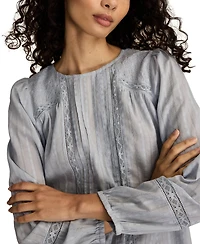 Lucky Brand Women's Long-Sleeve Novelty Femme Top