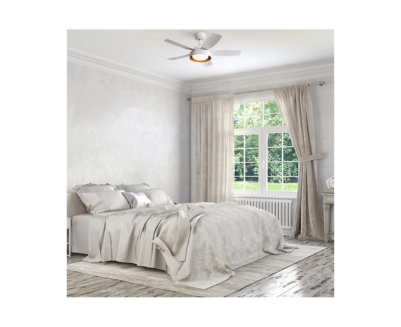 Sofucor 42-inch Modern White 5 - Blade Ceiling Fan With Remote Control and Light Kit