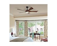 Sofucor 52-inch Modern Black 5-Blade Ceiling Fans with Led Lights and Remote Control