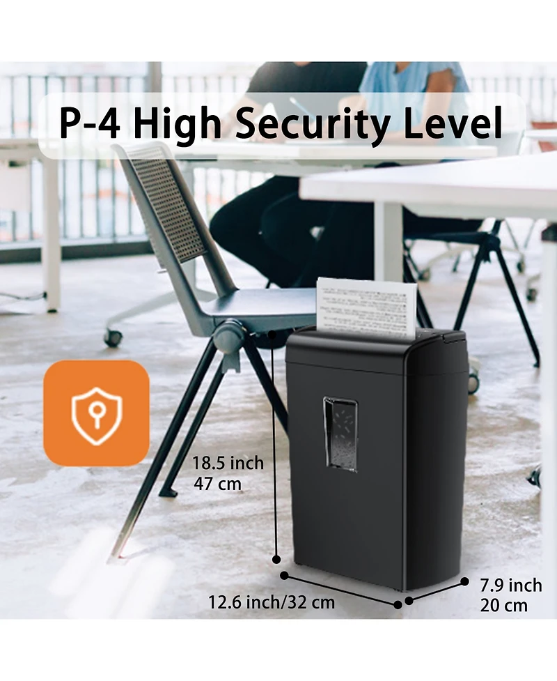 Bonsaii 10-Sheet Cross Cut Paper Shredder, 5.5 Gal Home Office Heavy Duty Shredder for Credit Card, Staple, Clip with Transparent Window