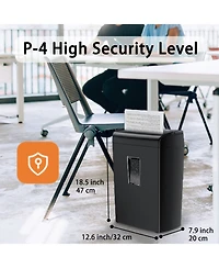 Bonsaii 10-Sheet Cross Cut Paper Shredder, 5.5 Gal Home Office Heavy Duty Shredder for Credit Card, Staple, Clip with Transparent Window