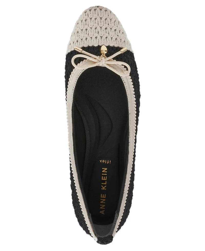 Anne Klein Women's Luci-c Crochet Finish Ballet Flats