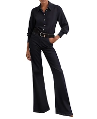 Reiss Women's Silk Embossed-Button Shirt