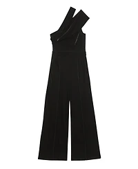 Reiss Women's Velvet One-Shoulder Wide-Leg Jumpsuit