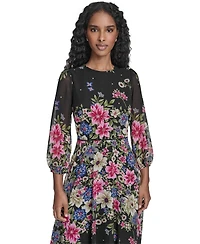 Jessica Howard Petite Jewel Neck Midi Dress