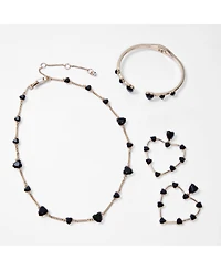 Karl Lagerfeld Paris Black Stone Heart Collar Necklace