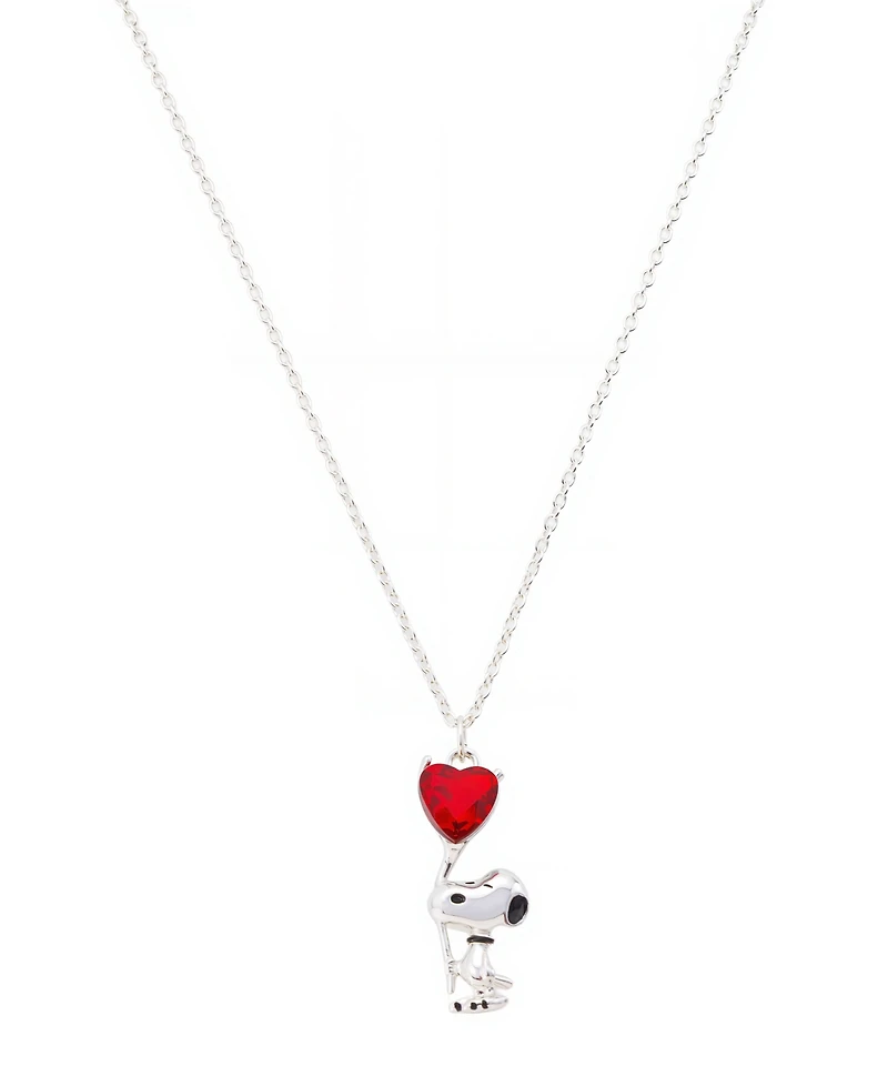 Peanuts Snoopy Crystal Heart Pendant Necklace