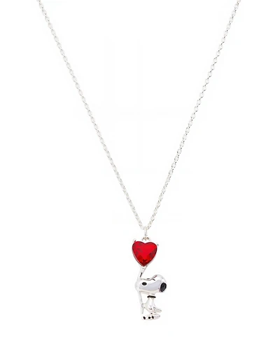 Peanuts Snoopy Crystal Heart Pendant Necklace